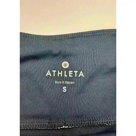 Athleta Women's Athletic Leggings Deep Blue Multicolor Pattern Size Small Mesh - Picture 5 of 9